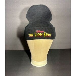 Disney The Lion King Black Knit Beanie Hat Embroidered Logo OSFA Adult
